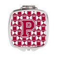 Carolines Treasures Letter P Football Crimson, Grey and White Compact Mirror CJ1065-PSCM